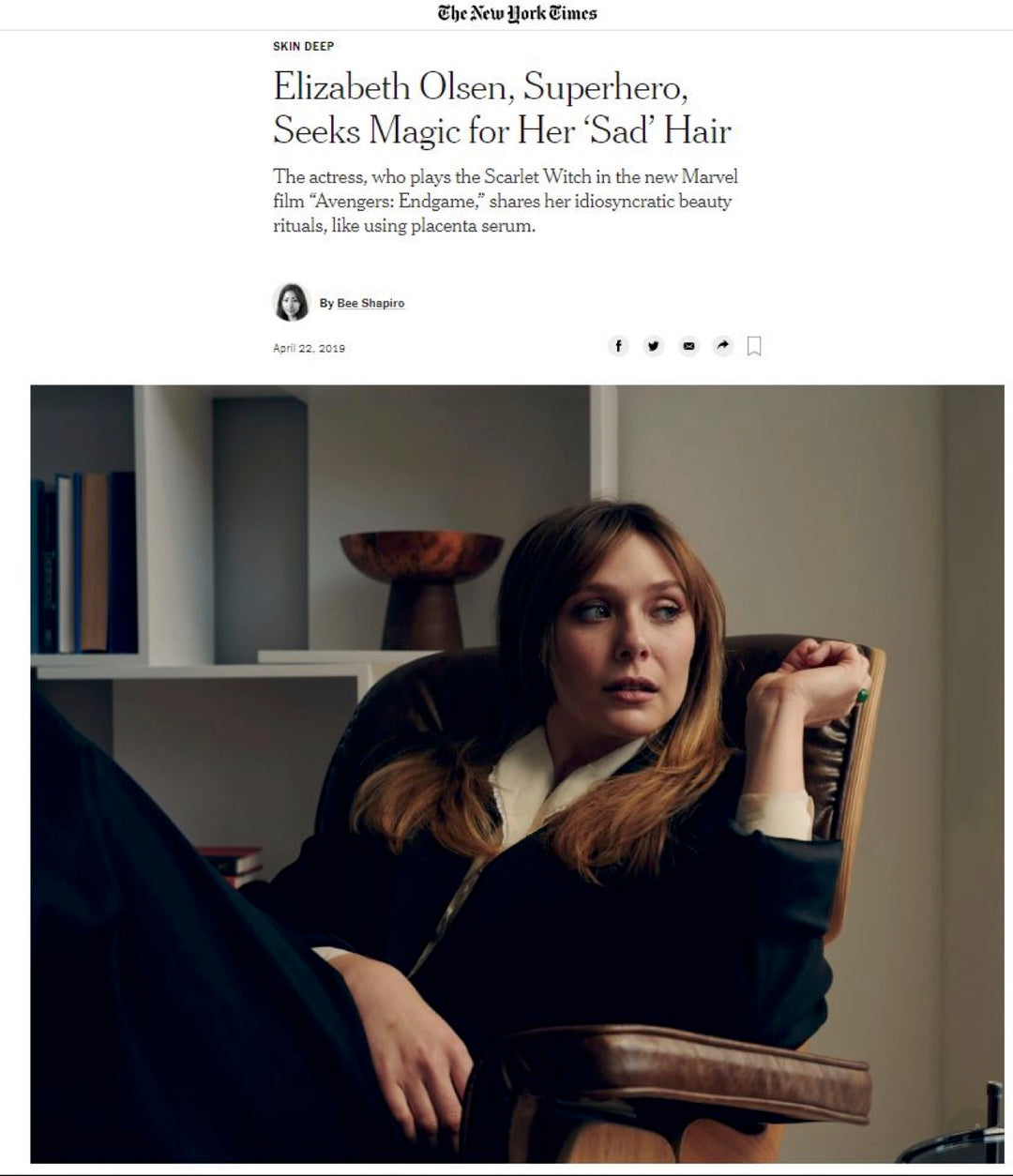 The New York Times - Elizabeth Olsen